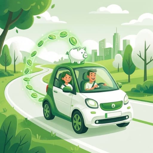car driving by humans