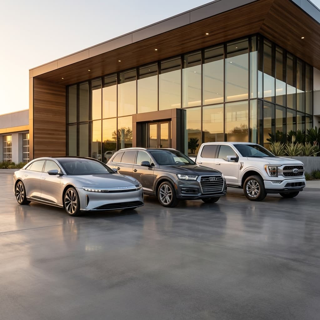 a car parked in a parking lot